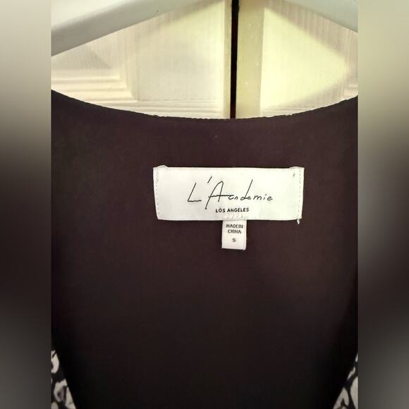 L'Academie Black and White Long Sleeve Mini Dress - Picture 4 of 10